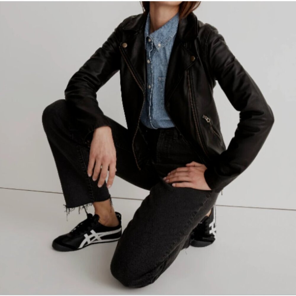 Madewell Washed Leather Moto Biker Jacket